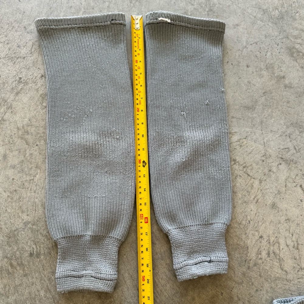 Used gray hockey socks